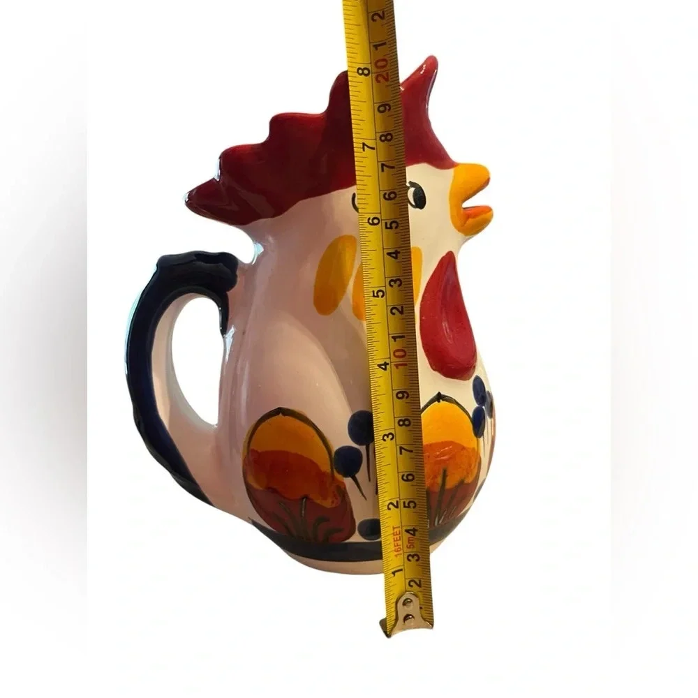 Sicilian Rooster Pitcher Hand Painted Italian Potter